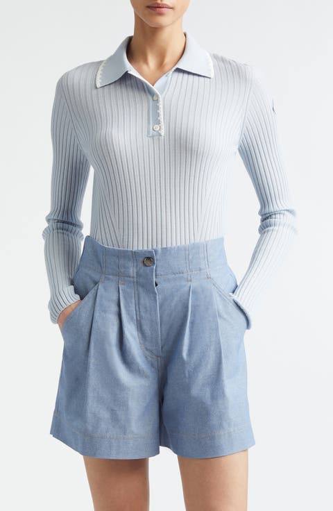 Long Sleeve Virgin Wool Polo