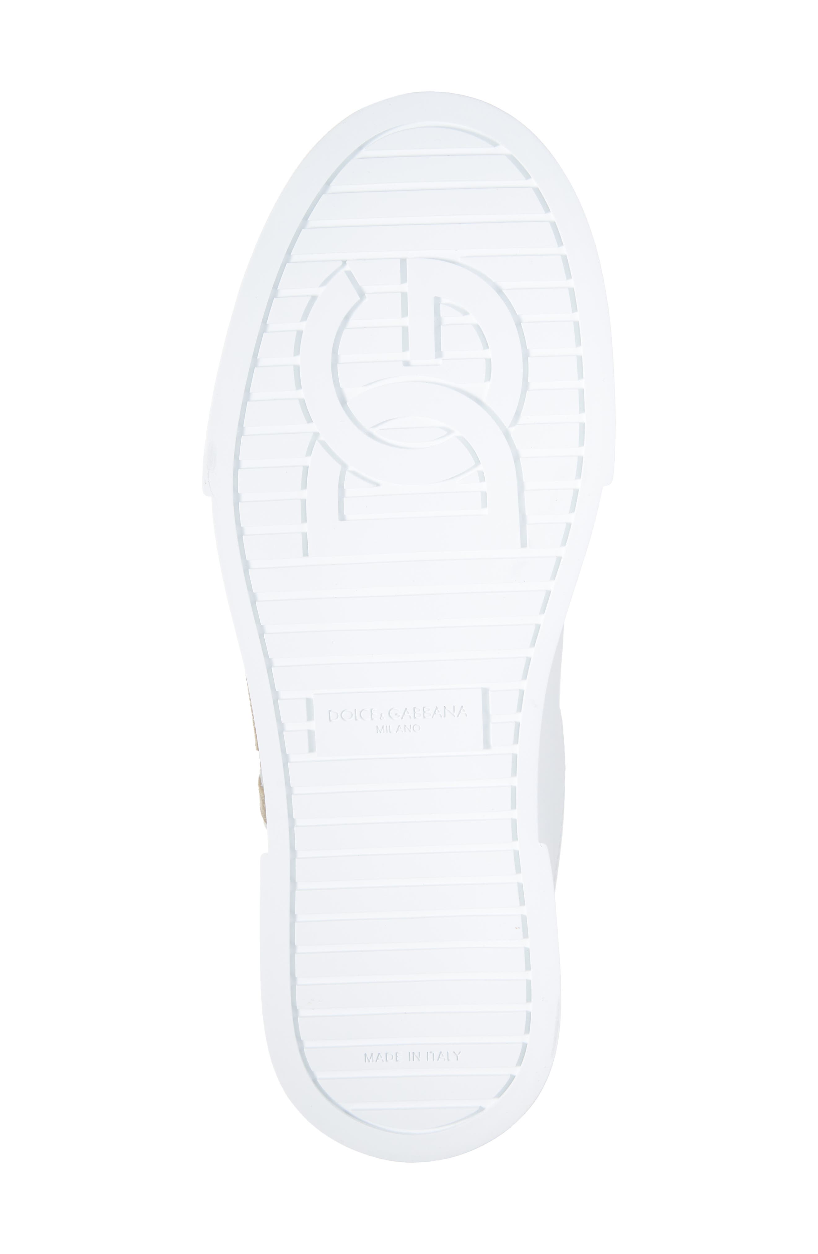 Dolce&Gabbana Portofino Sneaker, Alternate, color, White/ Gold