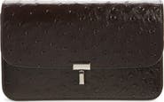 TOTEME T-Lock Ostrich Embossed Leather Crossbody Bag