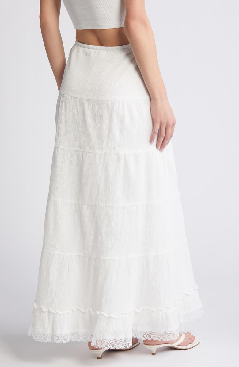 SOMETHING NEW Emily Tiered Maxi Skirt, Alternate, color, Snow White