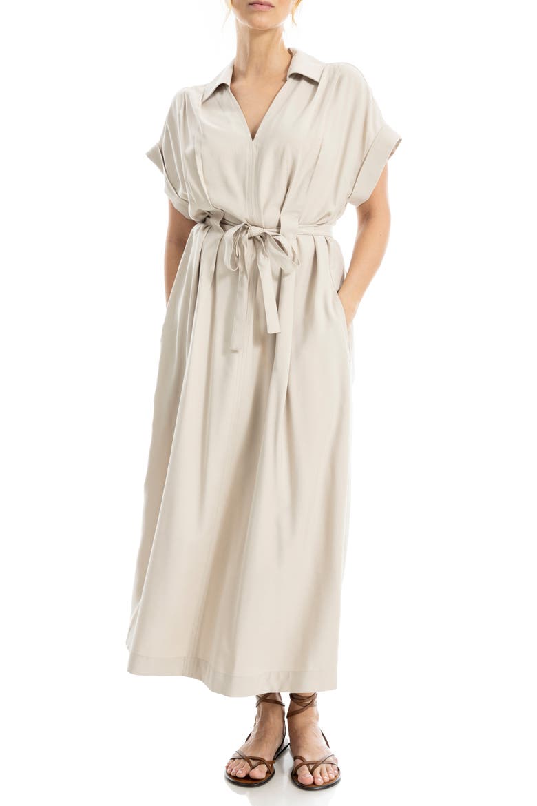 Rolled Sleeve Midi Shirtdress, Main, color, PUMICE-PUMICE