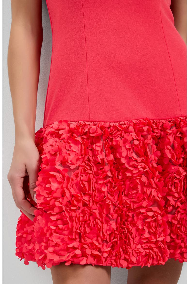 Tibaldi 3D Floral Mini Dress, Alternate, color, Corso Coral