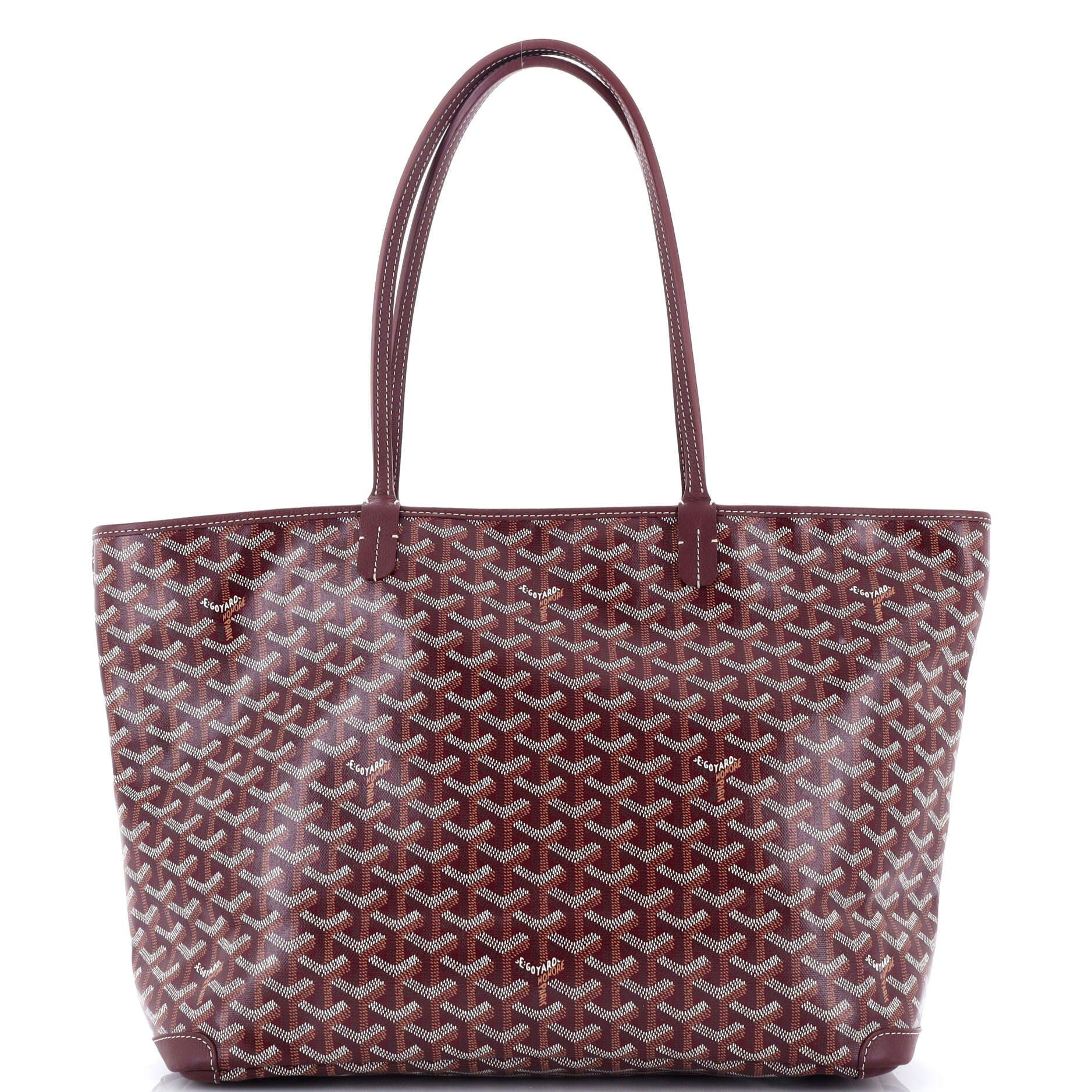Pre-Owned Goyard Artois Tote Coated Canvas MM, Main, color, Burgundy