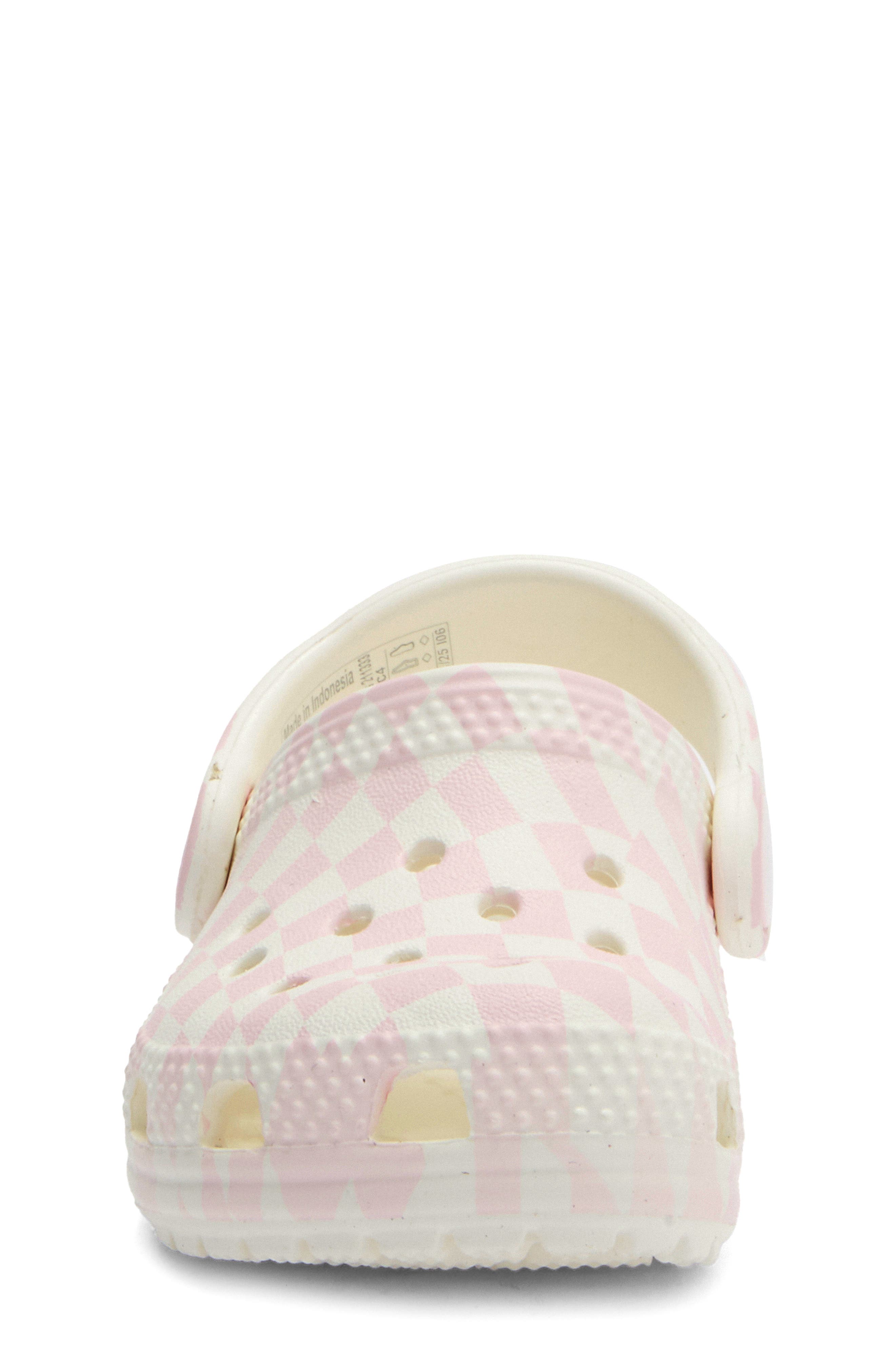 Kids' Warped Check Classic Clog, Alternate, color, PINK MILK