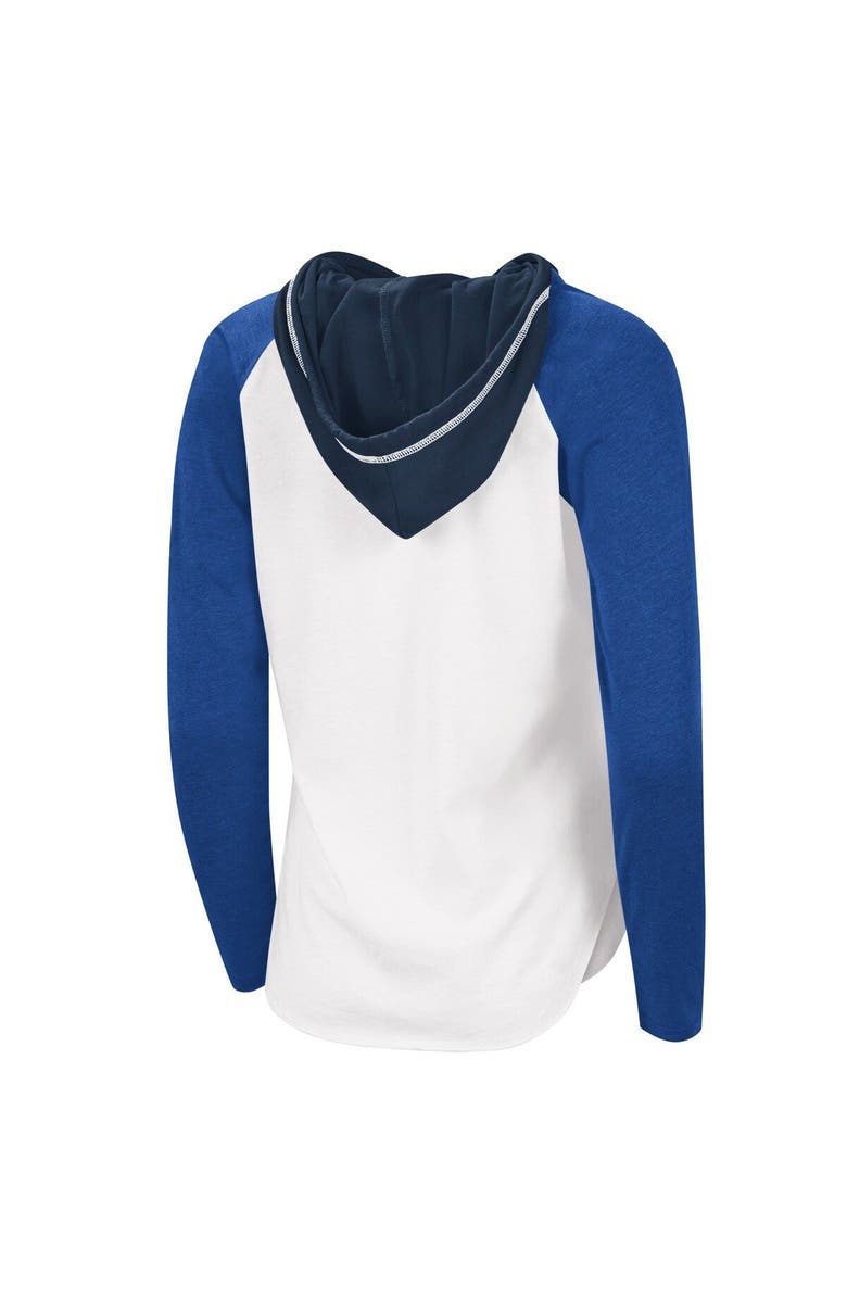 G-III SPORTS BY CARL BANKS Women's G-III Sports by Carl Banks White/Blue St. Louis Blues MVP Raglan Lightweight Hooded T-Shirt, Alternate, color, White