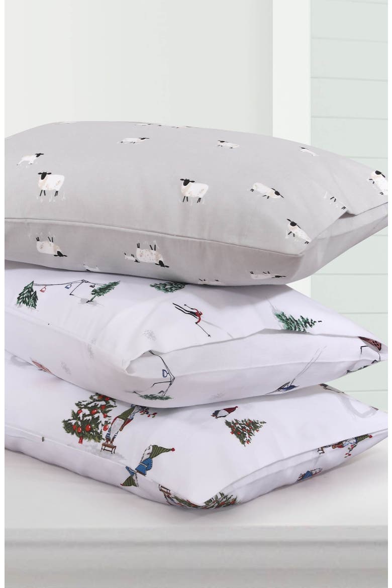 Sheep Cotton Flannel Sheet Set, Alternate, color, SHEEP GREY