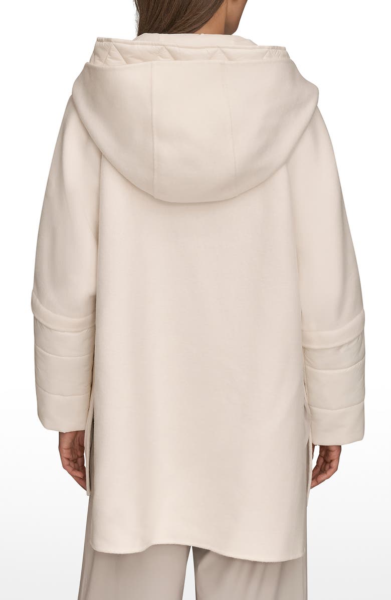 Donna Karan New York Wool Blend Coat with Puffer Sleeves, Alternate, color, Cream