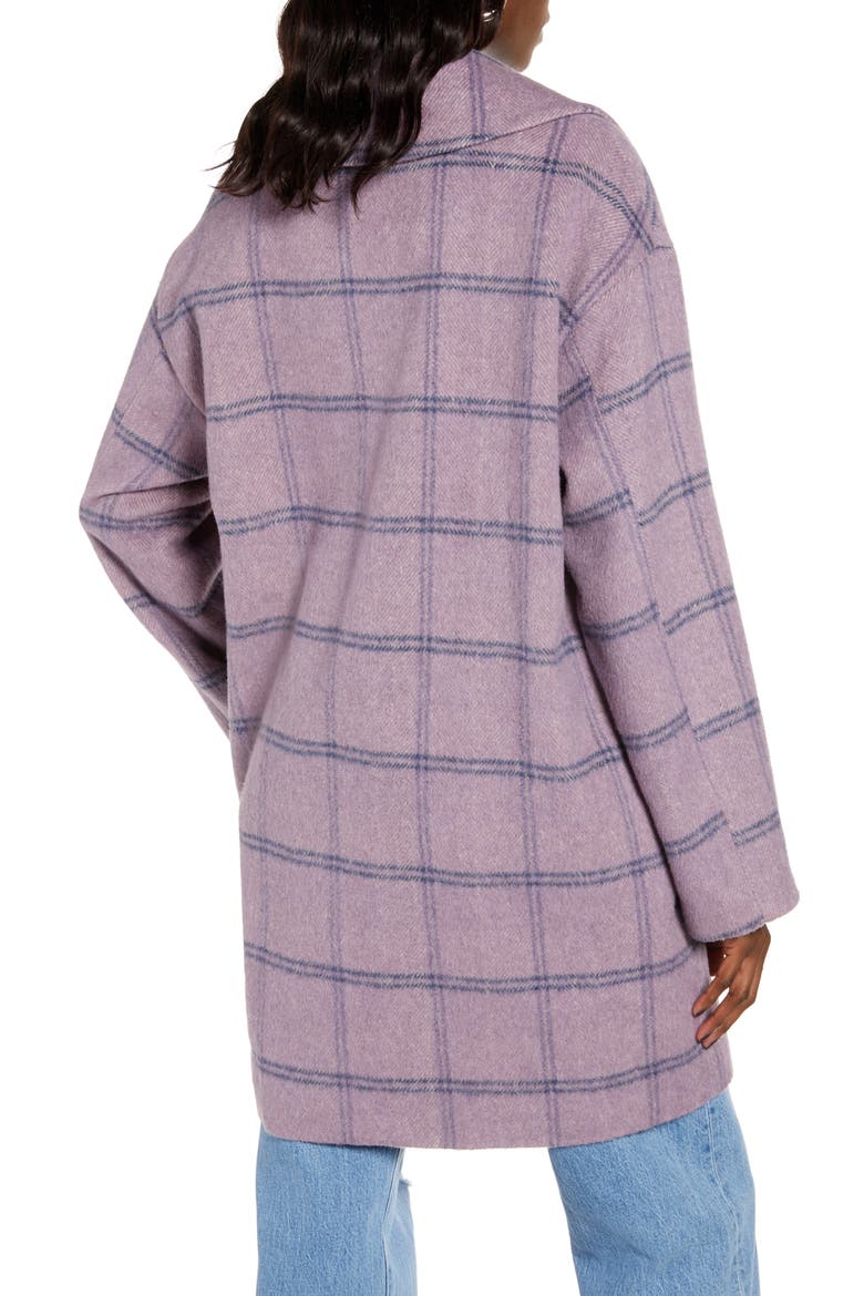 Plaid Flannel Coat, Alternate, color, PURPLE/ BLUE PLAID