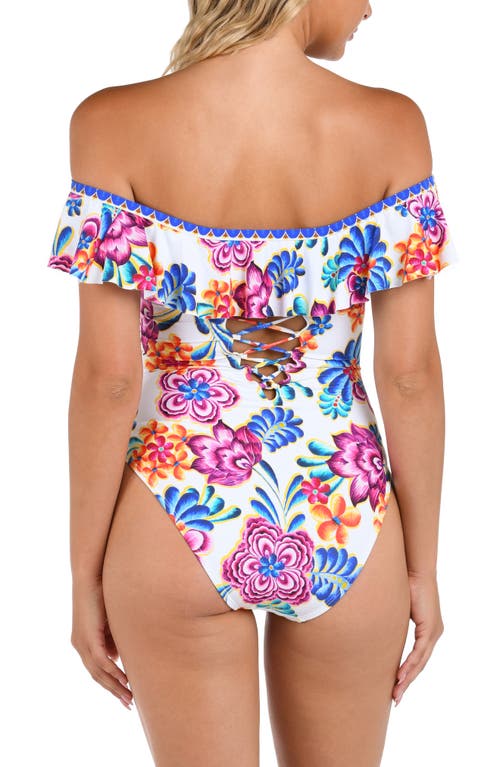 La Blanca Paradiso Ruffle Off The Shoulder One-piece Swimsuit In Multi