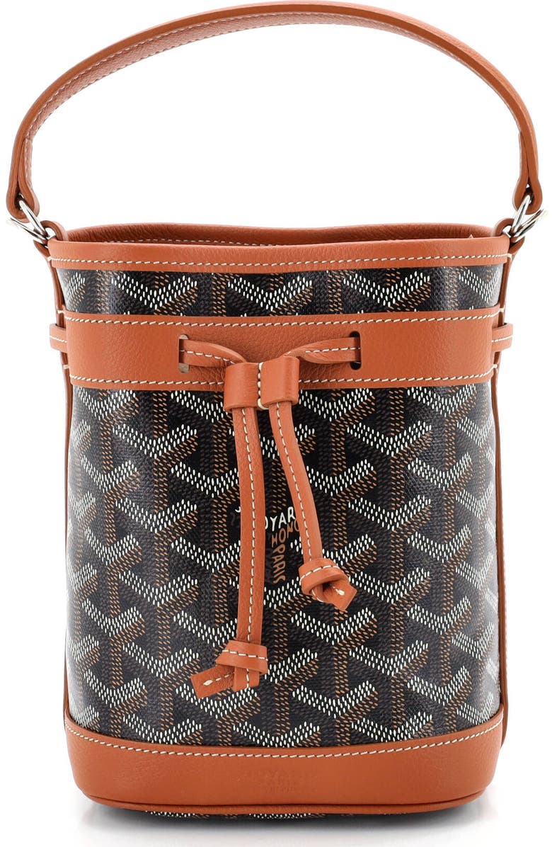 Pre-Owned Goyard Petit Flot Bucket Bag Coated Canvas Mini, Main, color, Brown
