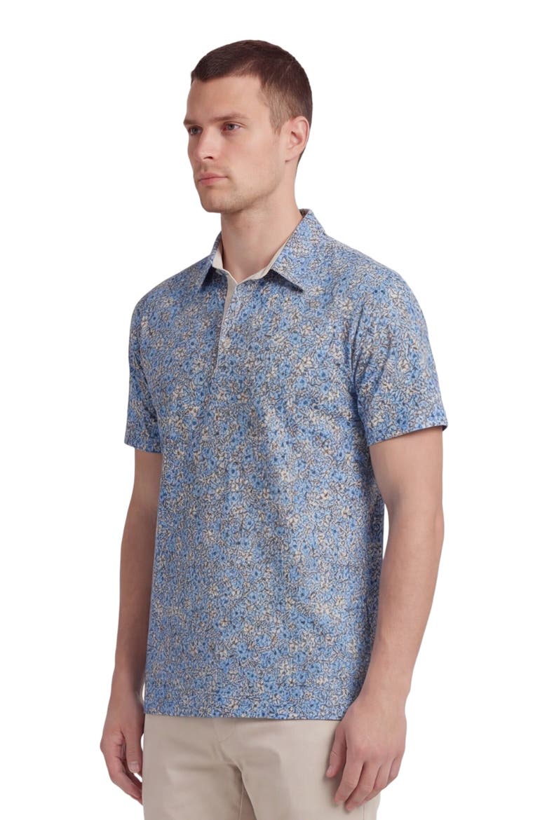 Floral Field Mens Knit Polo, Alternate, color, FLORAL FIELD BLUE