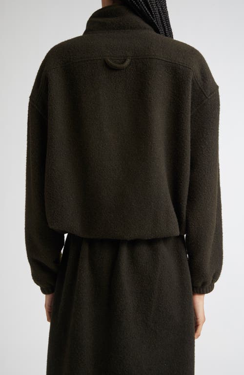 Rier Wool Fleece Half Zip Sweatshirt In Black