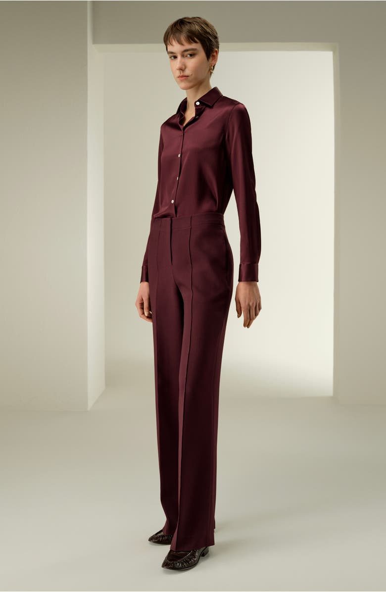 Lilysilk Timeless Silk Charmeuse Shirt, Alternate, color, Pinot Noir