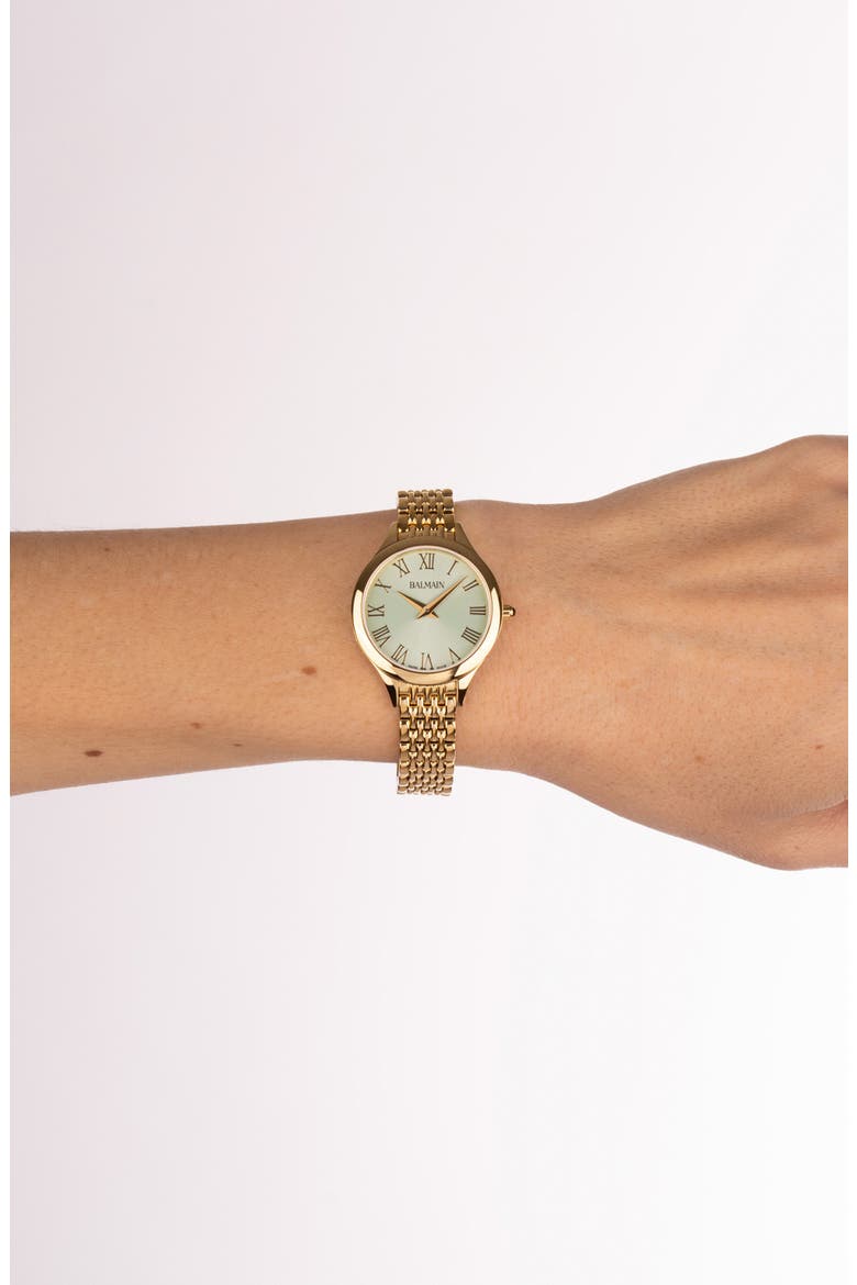 de Balmain Bracelet Watch, 29mm, Alternate, color, YELLOW GOLD PVD COATING