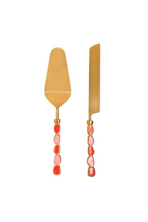Rampur Steel Cake Serving Set Maximalist Set of 2