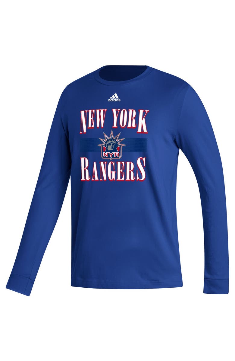 adidas Men's adidas Royal New York Rangers Reverse Retro 2.0 Fresh Playmaker Long Sleeve T-Shirt, Alternate, color, 