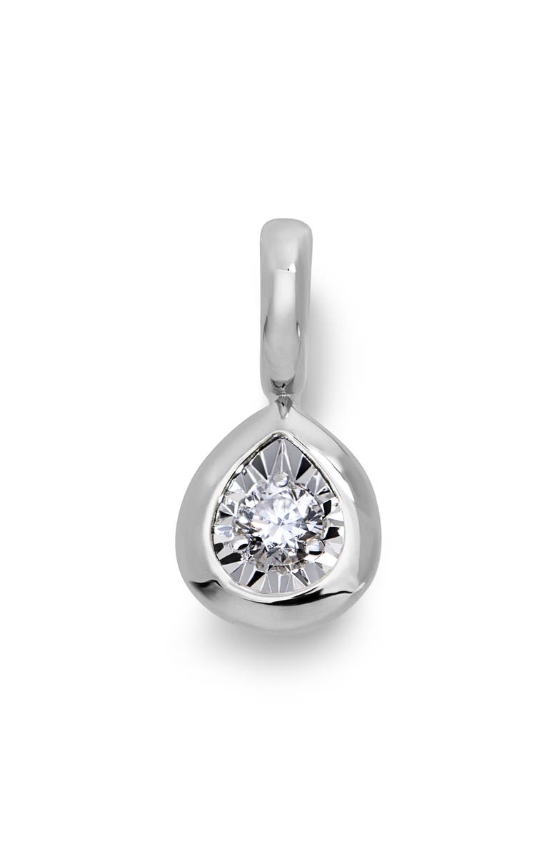 Monica Vinader Solitaire Pear Cut Lab Grown Diamond Pendant Charm, Main, color, Sterling Silver / Lab Dia
