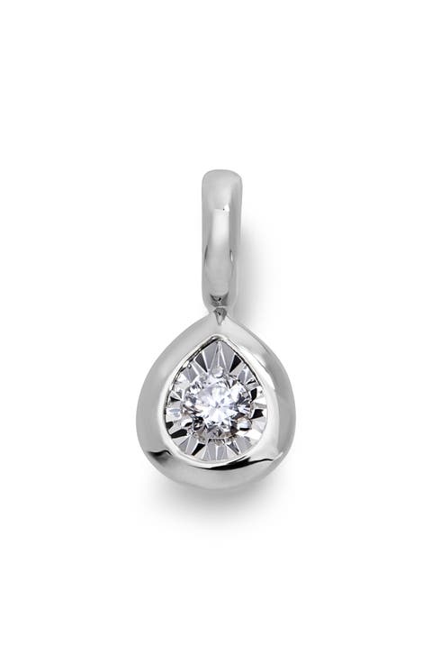 Solitaire Pear Cut Lab Grown Diamond Pendant Charm