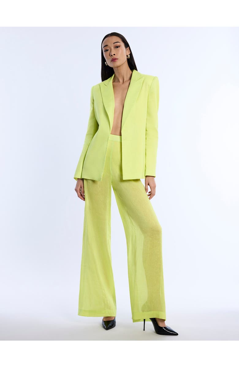 BCBGMAXAZRIA Airy Sheer Textured Pant, Alternate, color, Chartreuse