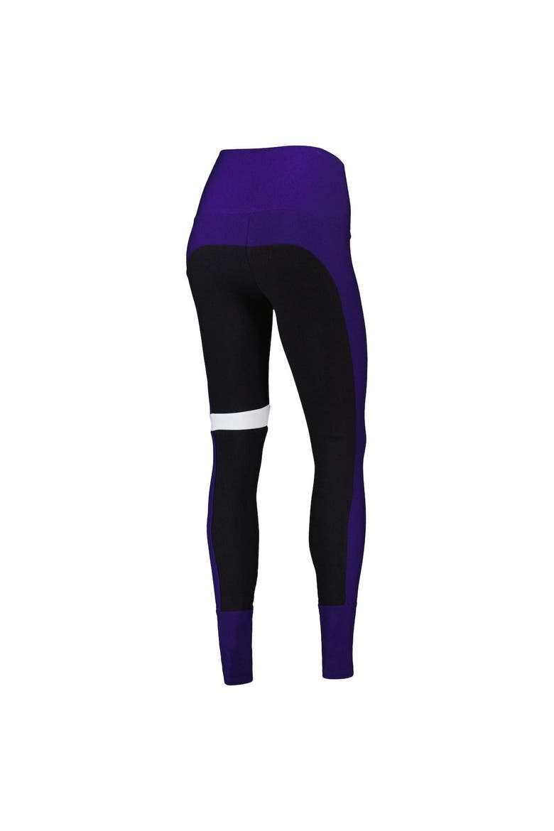Women's KIYA TOMLIN Black/Purple Baltimore Ravens Colorblock Tri-Blend Leggings, Alternate, color, Black