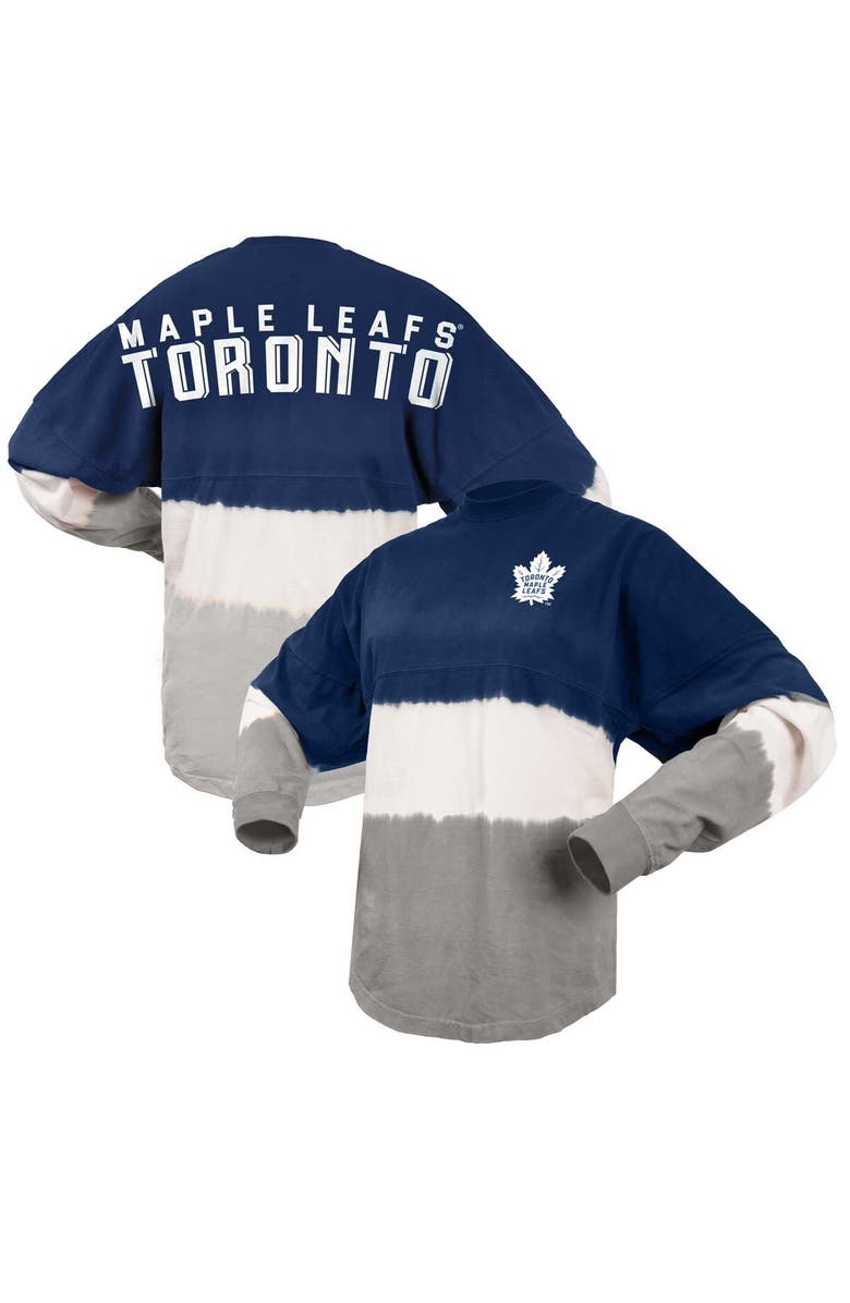SPIRIT JERSEY Women's Fanatics Branded Blue/Gray Toronto Maple Leafs Ombre Long Sleeve T-Shirt, Alternate, color, 