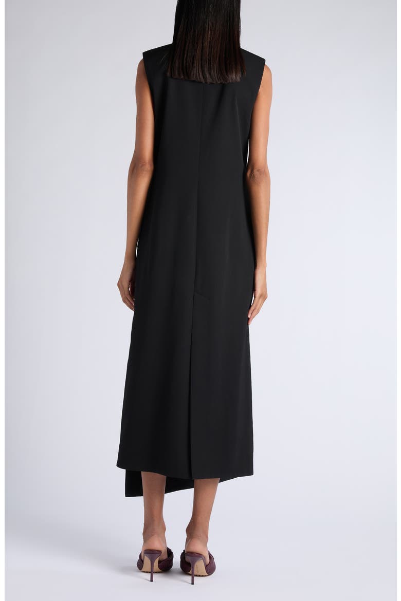 Asymmetric Wool Twill Dress, Alternate, color, 1010 DOUBLE BLACK