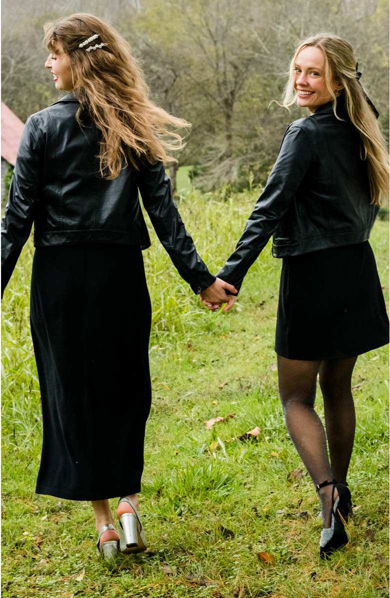 ABLE Maha Leather Jacket, Alternate, color, Black