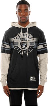 New Era Men's New Era Black Las Vegas Raiders Twofer Layered Long Sleeve Hoodie T-Shirt