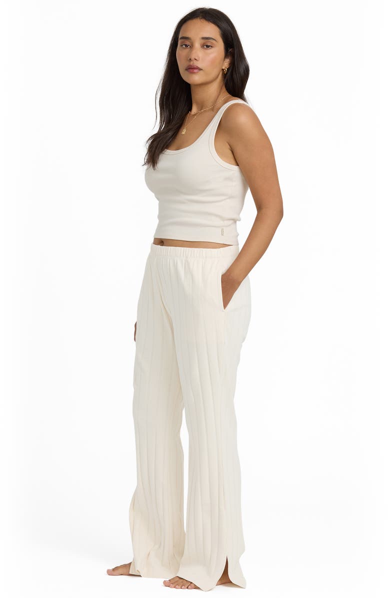 Billabong Cass Split Hem Rib Pants, Alternate, color, White Cap