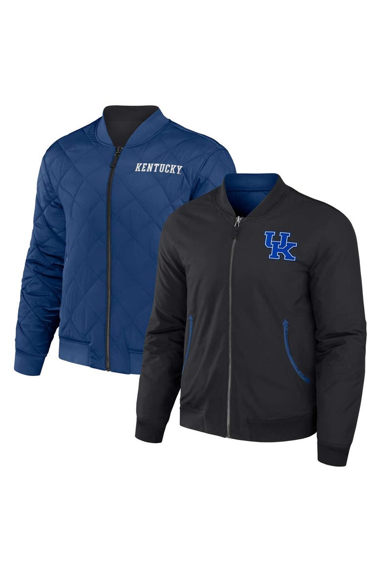 Men's Darius Rucker Collection by Fanatics Black/Royal Kentucky Wildcats Reversible Full-Zip Bomber Jacket, Main, color, Black