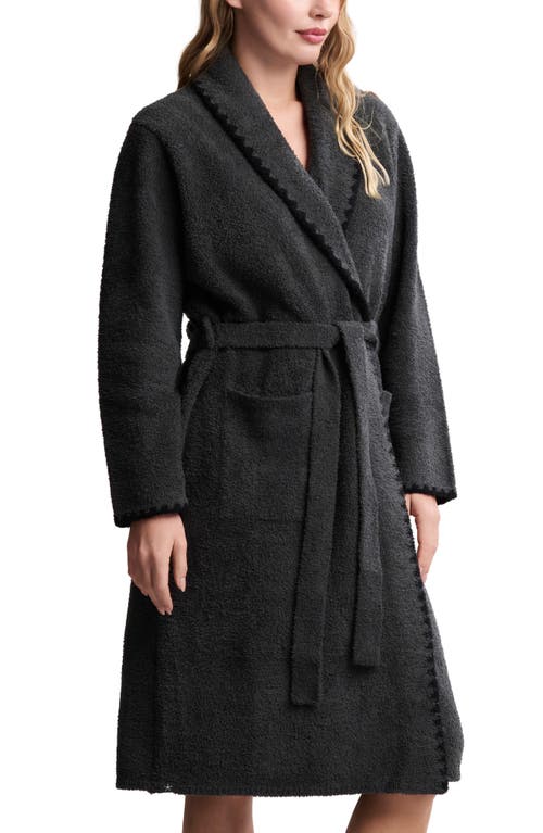 Barefoot Dreams Cozychic® Blanket Stitch Robe In Black