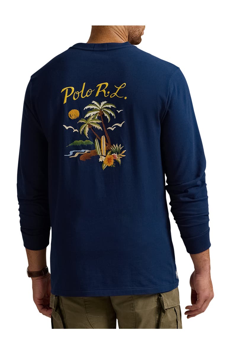 Polo Ralph Lauren Big & Tall Embroidered Jersey Long-Sleeve T-Shirt, Alternate, color, Eastside Royal