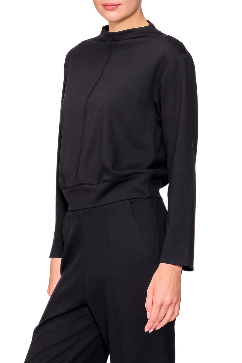 Funnel Neck Pullover, Alternate, color, BLACK
