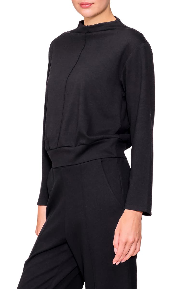 MELLODAY Funnel Neck Pullover, Alternate, color, Black
