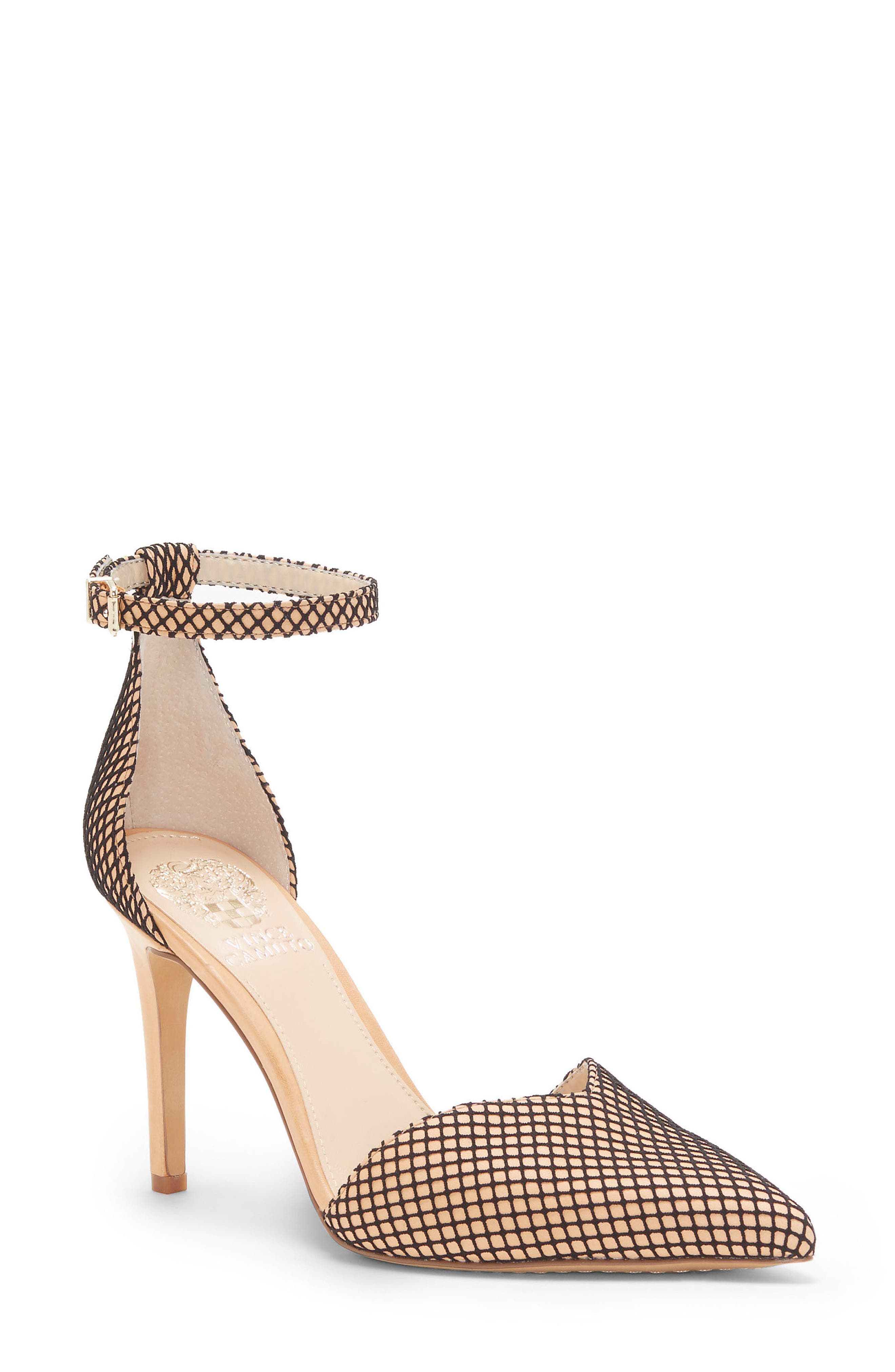 Maveena Ankle Strap Pump, Main, color, BLACK/ PRIVACY FABRIC