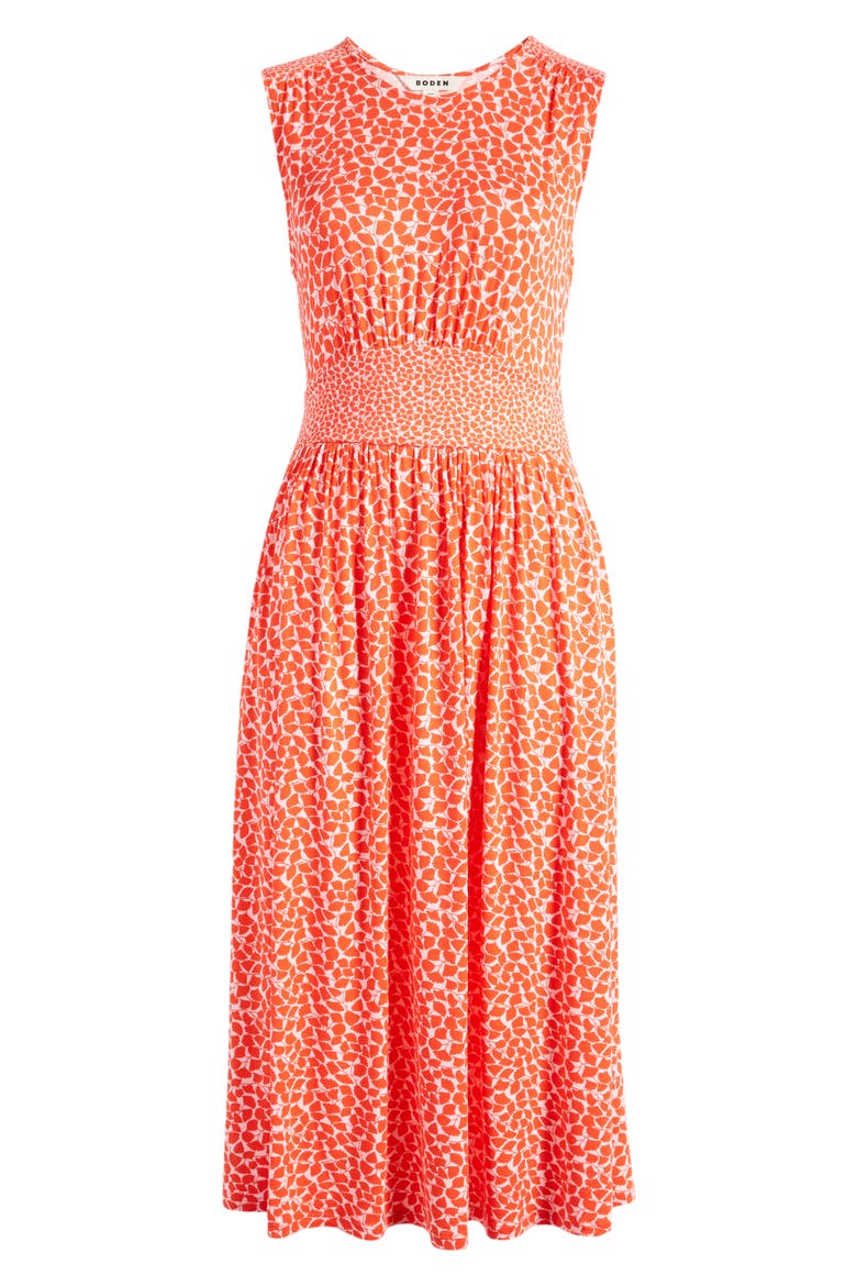 Waist Detail Sleeveless Dress, Alternate, color, POPPY RED BOTANIC SPRIG