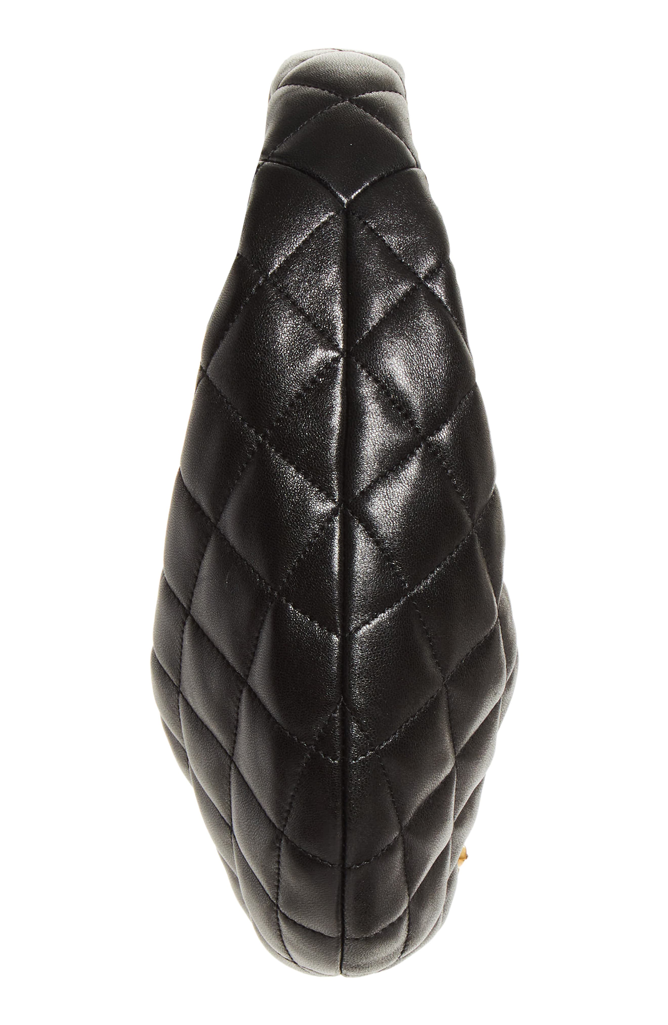 Saint Laurent Baby Icare Quilted Leather Hobo Bag, Alternate, color, Black
