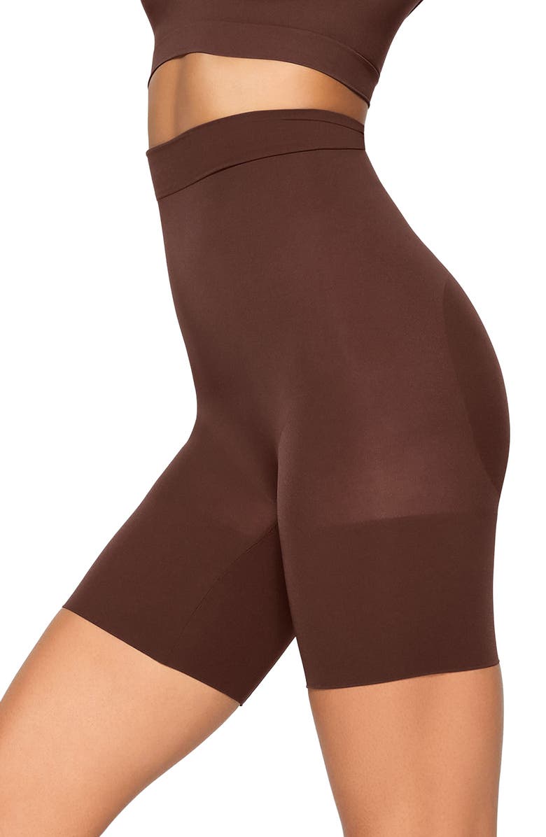 SKIMS Everyday Sculpt Mid Thigh Shorts, Alternate, color, Cocoa