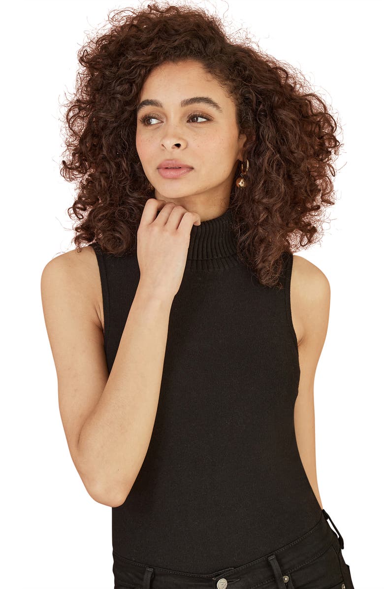 Yumi Roll Neck Sleeveless Sweater, Alternate, color, Black