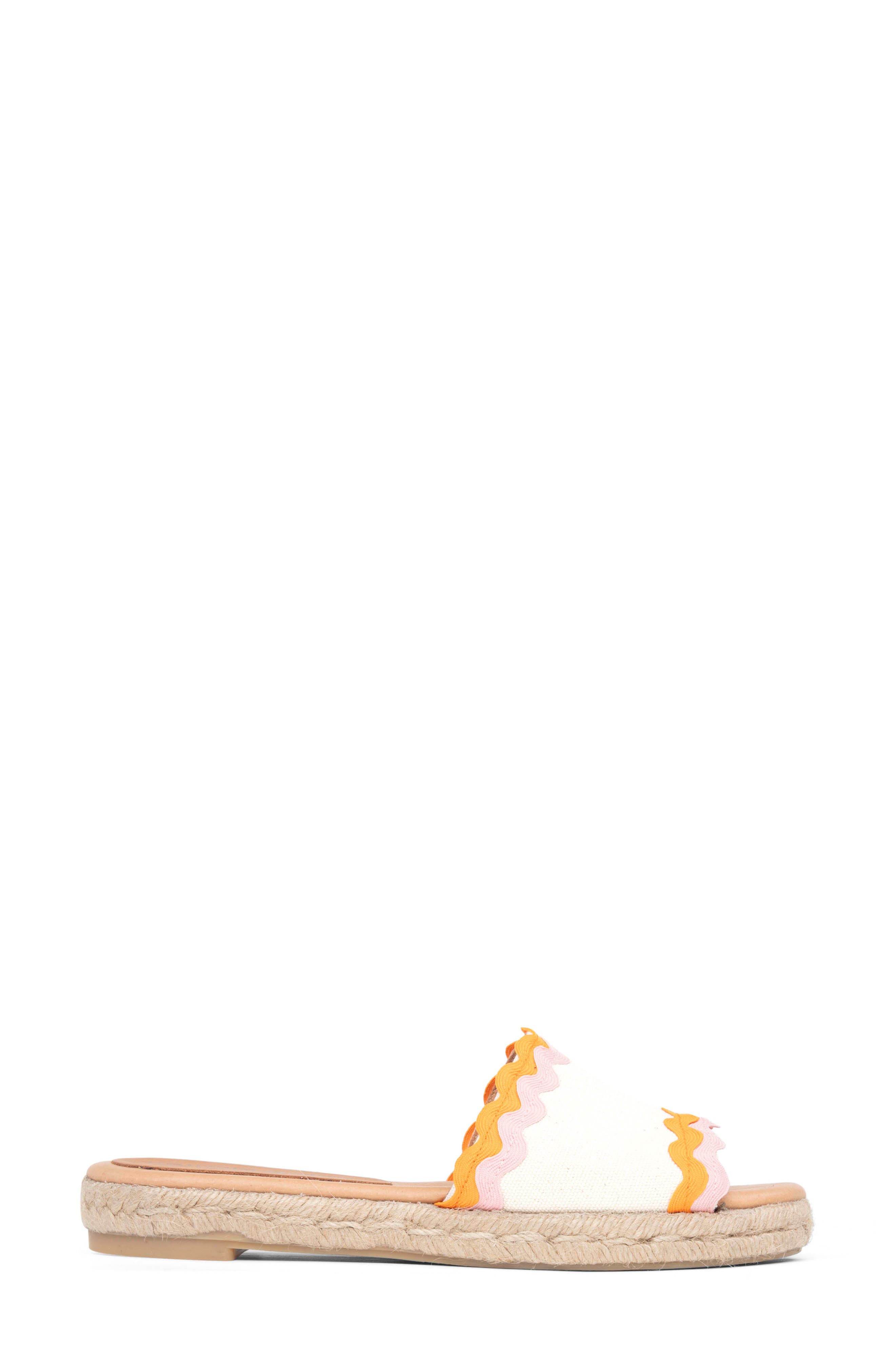 Ava Ric Rac Platform Espadrille Slide Sandal, Alternate, color, PINK/ ORANGE