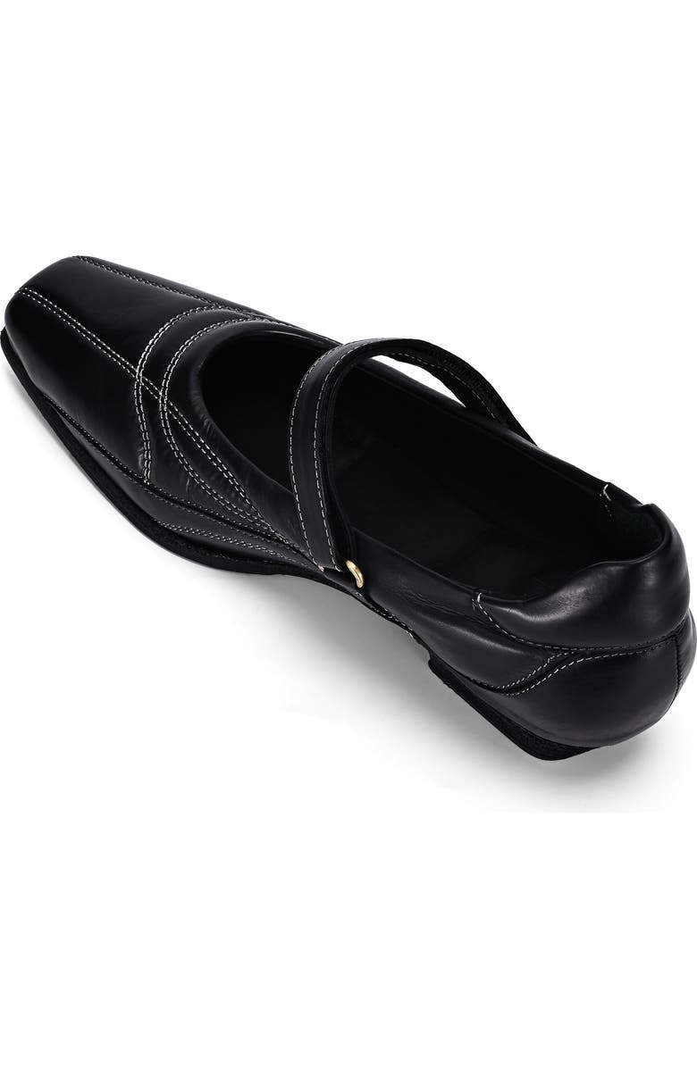 OLD TREND Folk Genuine Leather Artisanal Contrast Stitch Mary Jane Heel, Alternate, color, Black