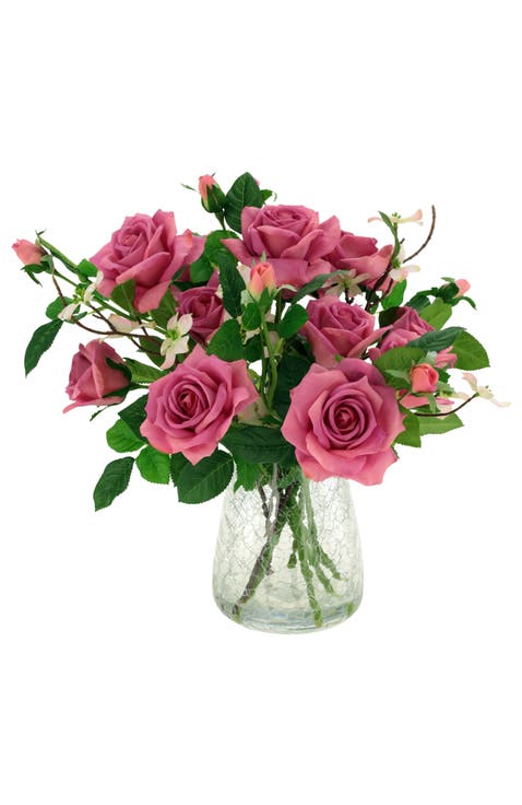 Roses in Crackle Vase