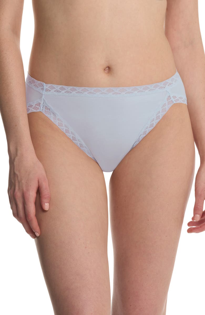 Natori Bliss Cotton French Cut Briefs, Main, color, Frosted Sky