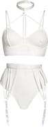 Coquette Strappy Choker Bra & High Waist Panties