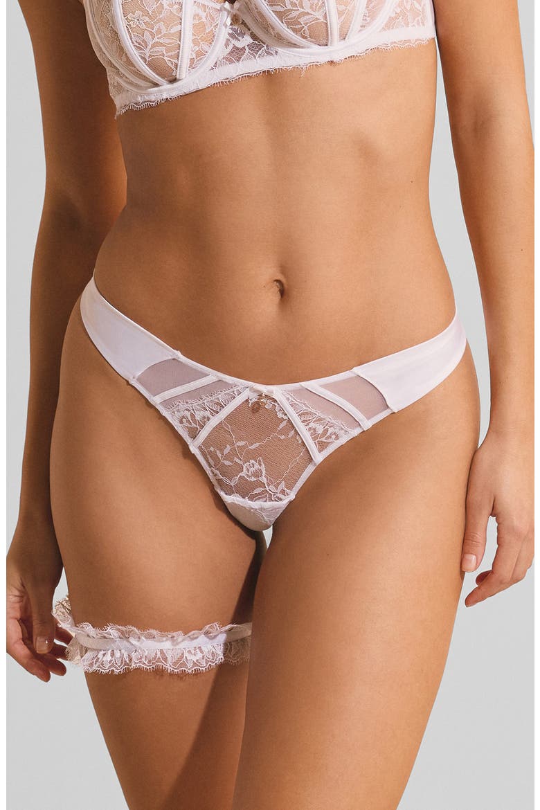 Mascarade Lace Garter, Main, color, WHITE