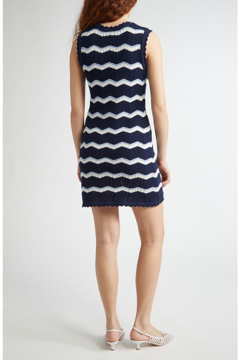 Templeton Chevron Stripe Sleeveless Cotton Blend Sweater Dress, Alternate, color, NAVY OFF WHITE BLUEBELL
