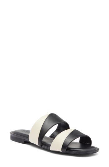 Nordstrom Rack Chonda Slide Sandal In Black - Ivory Vanilla