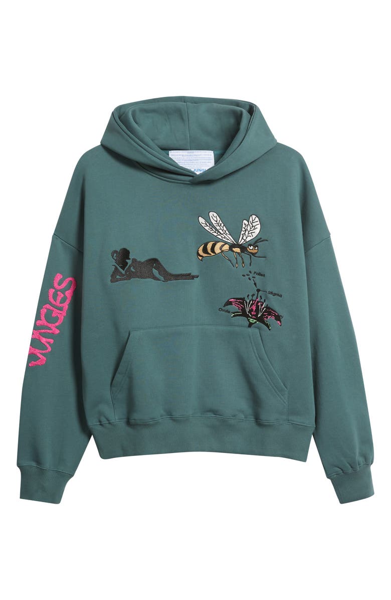 JUNGLES Pollinate Cotton Blend Hoodie, Alternate, color, Green
