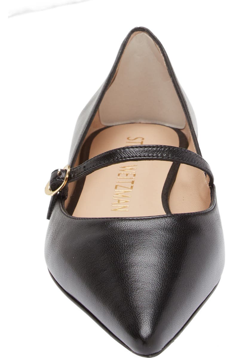 Stuart Weitzman Emilia Mary Jane Flat, Alternate, color, Black