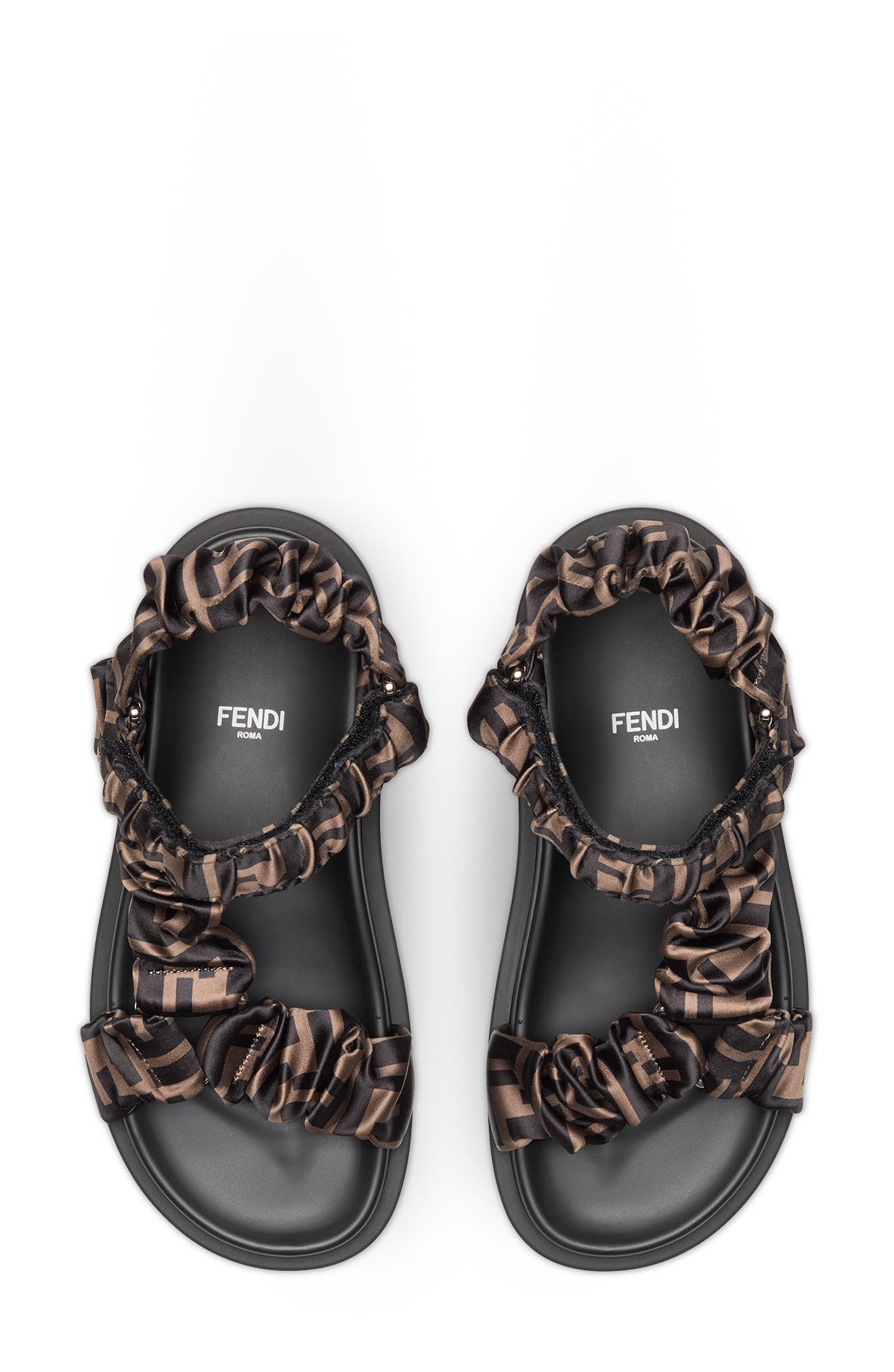 Fendi Feel Logo Sport Sandal, Alternate, color, Tobacco
